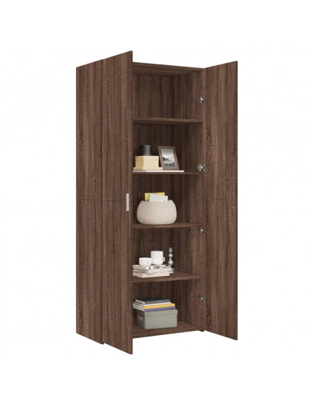 Credenza Rovere Marrone 80x42,5x185 cm in Legno Multistrato