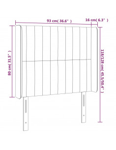 Testiera a LED Grigio Scuro 93x16x118/128 cm in Tessuto