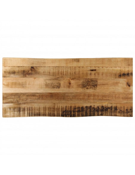 Piano Tavolo Bordi Vivi 100x40x3,8 cm Legno di Mango Grezzo