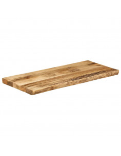 Piano Tavolo Bordi Vivi 100x40x3,8 cm Legno di Mango Grezzo 2