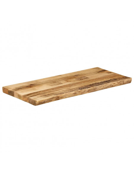 Piano Tavolo Bordi Vivi 100x40x3,8 cm Legno di Mango Grezzo