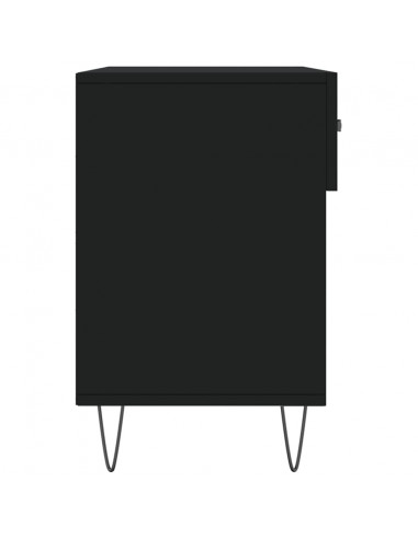 Panca Porta Scarpe Nera 102x35x55 cm in Legno Multistrato