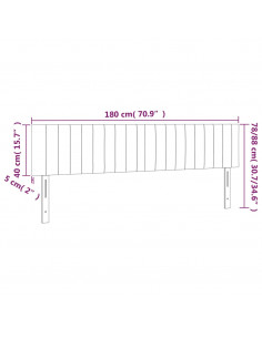 Testiera a LED Marrone Scuro 180x5x78/88 cm in Tessuto