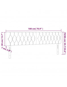 Testiera a LED Marrone Scuro 180x7x78/88 cm in Tessuto