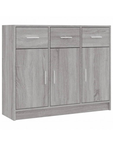 Credenza Grigio Sonoma 91x28x75 cm in Legno Multistrato