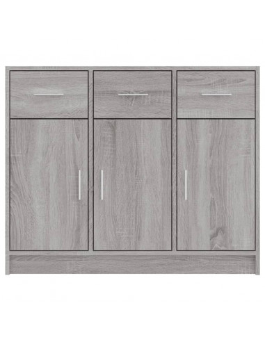 Credenza Grigio Sonoma 91x28x75 cm in Legno Multistrato