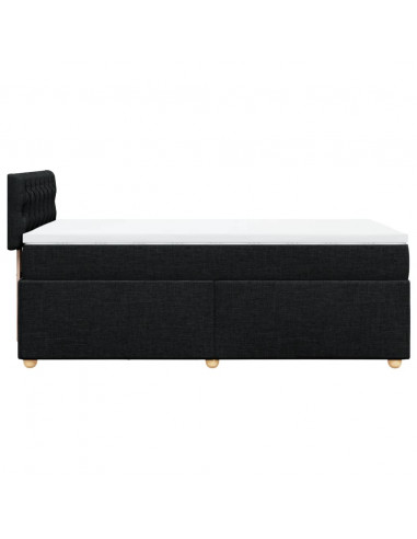 Giroletto a Molle con Materasso Nero 90x200 cm in Tessuto