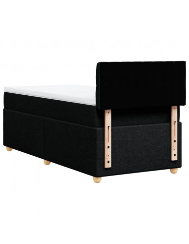 Giroletto a Molle con Materasso Nero 90x200 cm in Tessuto