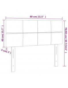 Testiera a LED Marrone Scuro 80x5x78/88 cm in Tessuto