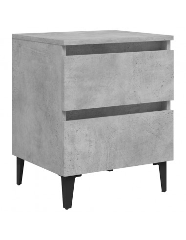 Comodini 2pz Grigio Cemento 40x35x50 cm in Legno Multistrato