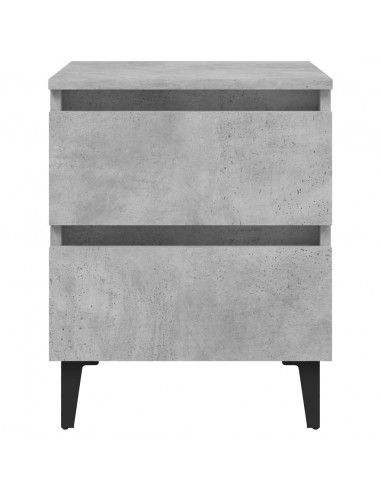 Comodini 2pz Grigio Cemento 40x35x50 cm in Legno Multistrato