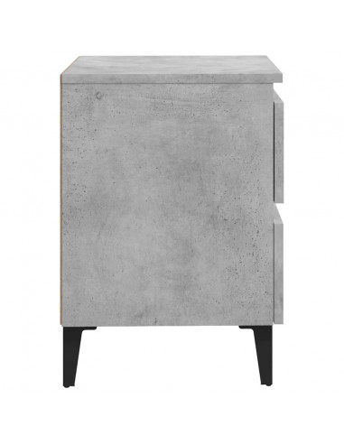 Comodini 2pz Grigio Cemento 40x35x50 cm in Legno Multistrato