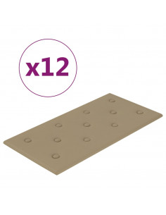 Pannelli Murali 12 pz Cappuccino 60x30 cm Similpelle 2,16 m² 2