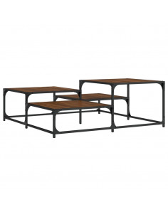 Tavolino Salotto Rovere Marrone 107x107x40 cm Legno Multistrato 2