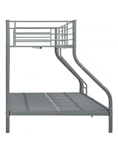 Letto a Castello Grigio in Metallo 140x200 cm/90x200 cm