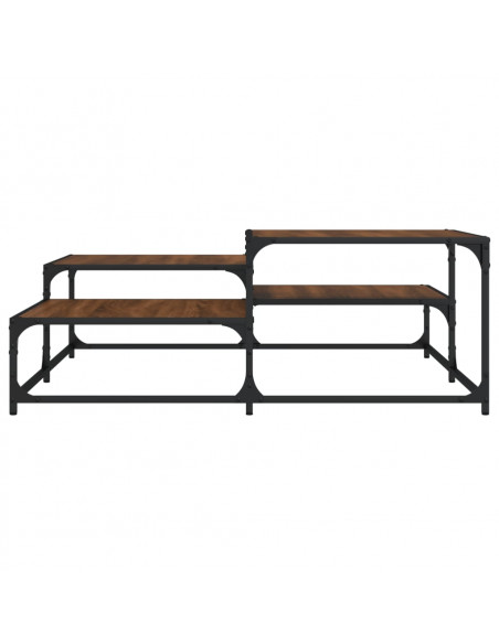 Tavolino Salotto Rovere Marrone 107x107x40 cm Legno Multistrato