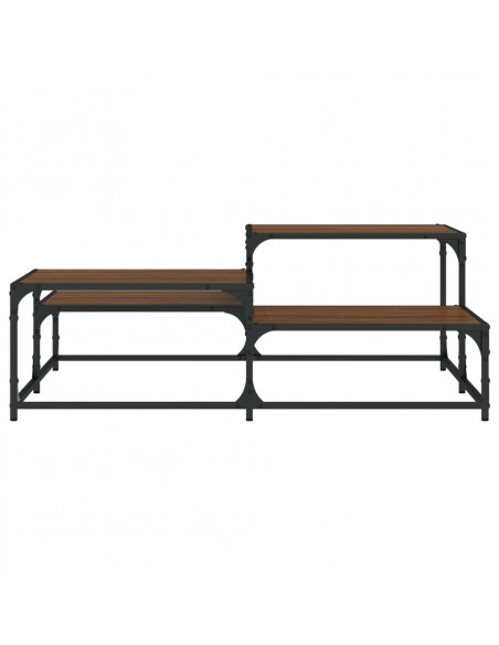 Tavolino Salotto Rovere Marrone 107x107x40 cm Legno Multistrato