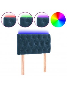 Testiera a LED Blu Scuro 80x7x78/88 cm in Velluto 2