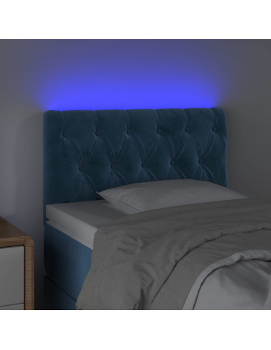 Testiera a LED Blu Scuro 80x7x78/88 cm in Velluto