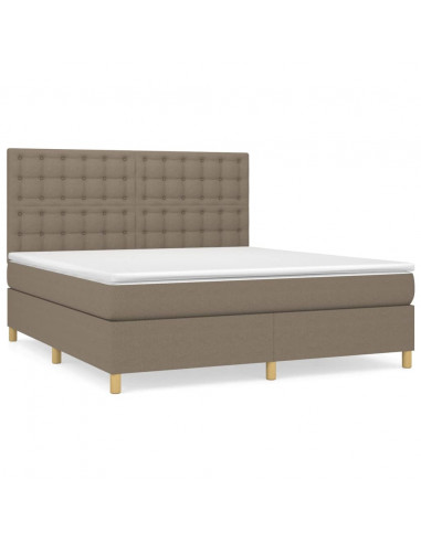 Giroletto a Molle con Materasso Tortora 180x200 cm in Tessuto