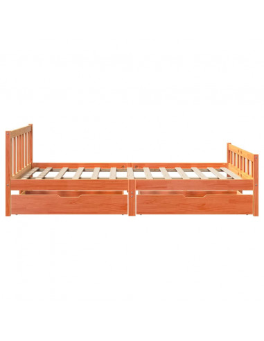 Letto senza Materasso Marrone Cera 160x200 cm in Legno di Pino
