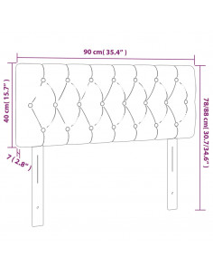 Testiera a LED Nera 90x7x78/88 cm in Velluto