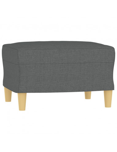 Poltrona con Poggiapiedi Grigio Scuro 60 cm in Tessuto