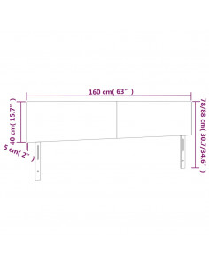 Testiera a LED Rosa 160x5x78/88 cm in Velluto