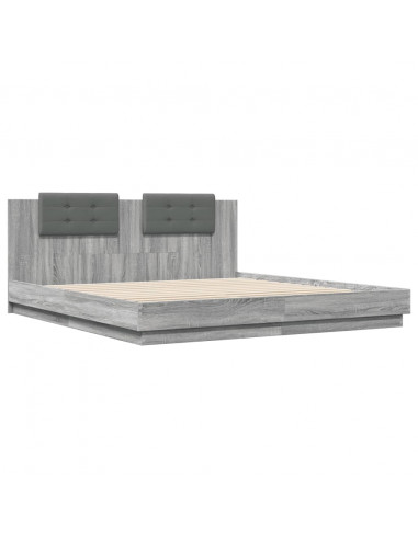 Giroletto Testiera Grigio Sonoma 200x200 cm Legno Multistrato