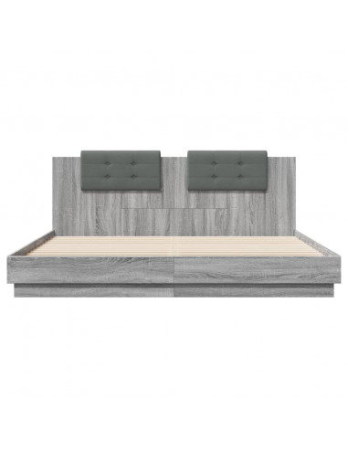 Giroletto Testiera Grigio Sonoma 200x200 cm Legno Multistrato