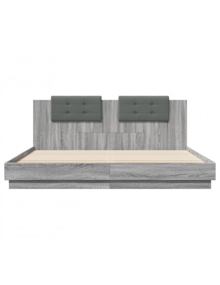 Giroletto Testiera Grigio Sonoma 200x200 cm Legno Multistrato