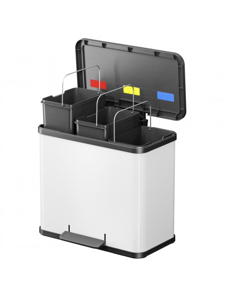 Hailo Pattumiera a Pedale Oko Trio Plus L 3x9 L Bianca 0633-230