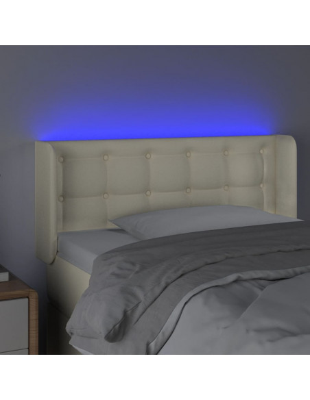 Testiera a LED Crema 103x16x78/88 cm in Similpelle