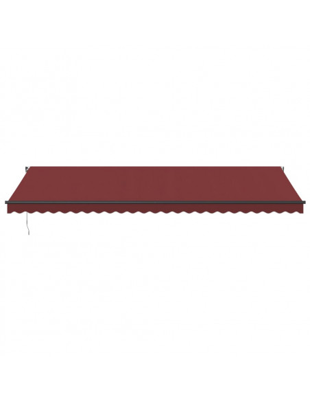 Tenda da Sole Retrattile Manuale con LED Bordò 600x350 cm
