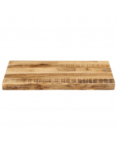 Piano Tavolo Bordi Vivi 70x40x2,5cm Legno Massello Mango Grezzo 2