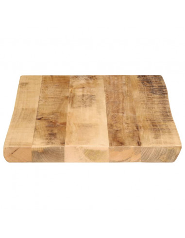 Piano Tavolo Bordi Vivi 70x40x2,5cm Legno Massello Mango Grezzo