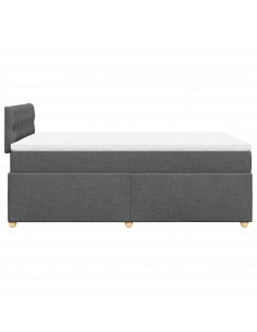 Giroletto a Molle con Materasso Grigio Scuro 120x200 cm Tessuto 2