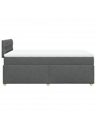 Giroletto a Molle con Materasso Grigio Scuro 120x200 cm Tessuto