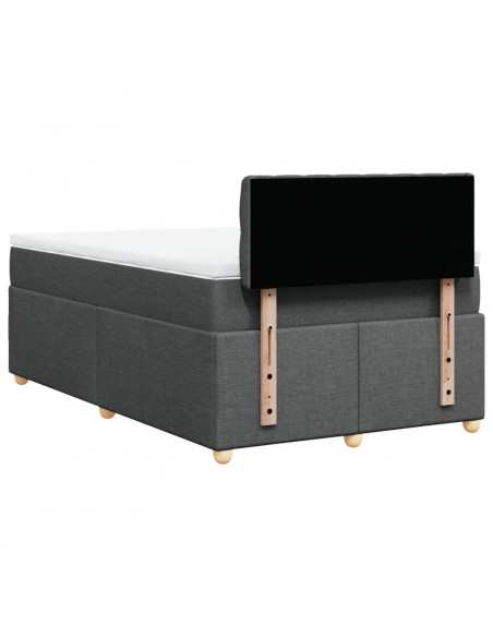 Giroletto a Molle con Materasso Grigio Scuro 120x200 cm Tessuto