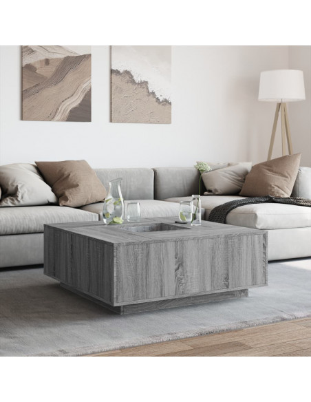 Tavolino Salotto Grigio Sonoma 100x100x40 cm Legno Multistrato