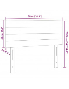 Testiera a LED Tortora 80x5x78/88 cm in Tessuto