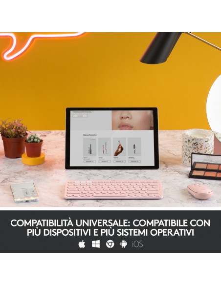 Logitech K380 Multi-Device Tastiera Bluetooth Wireless, Design Easy-Switch, Sottile, Portatile, 2 Anni di Batteria, Funziona con
