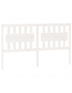 Testiera per Letto Bianca 155,5x4x100 cm Legno Massello di Pino 2