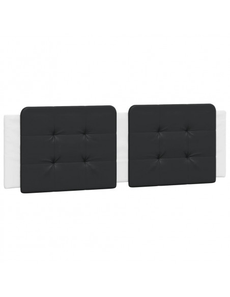 Cuscino Testiera Nero e Bianco 160 cm in Similpelle