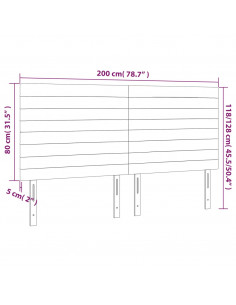 Testiera a LED Verde Scuro 200x5x118/128 cm in Velluto