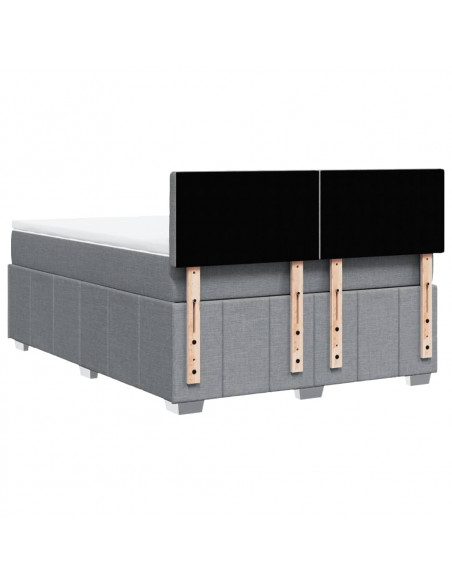 Giroletto a Molle con Materasso Grigio Chiaro 160x200cm Tessuto