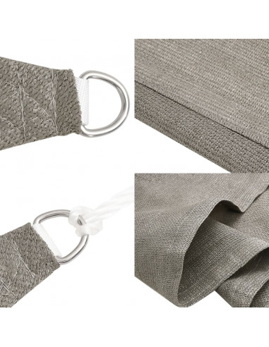Vela Parasole 160 g/m² Rettangolare Grigio Chiaro 2,5x3 m HDPE