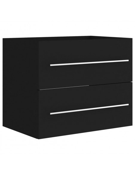 Mobile Lavabo Nero 60x38,5x48 cm in Legno Multistrato