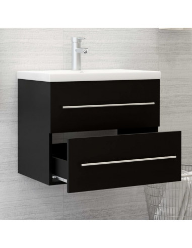 Mobile Lavabo Nero 60x38,5x48 cm in Legno Multistrato