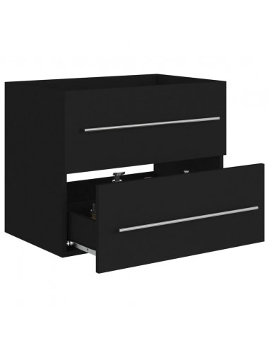 Mobile Lavabo Nero 60x38,5x48 cm in Legno Multistrato